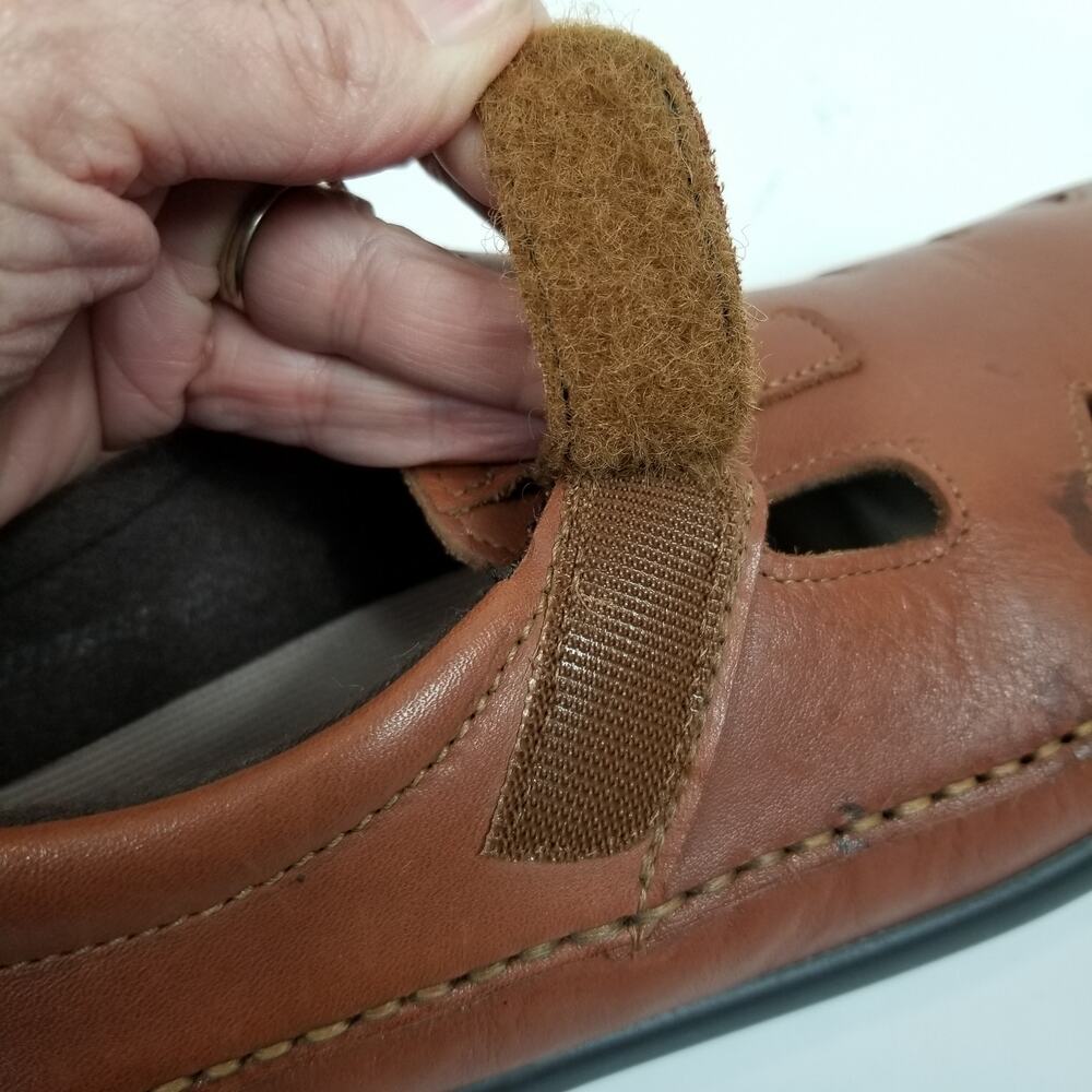 SAS Tan Leather Hook-and-Loop Mary Jane Flats - Picture 4 of 11